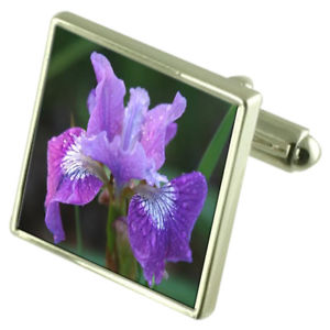 【送料無料】メンズアクセサリ&mdash;　アイリスカフスボタンオプションボックスオンiris flower sterling silver cufflinks optional engraved box｜hokushin