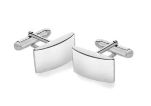 【送料無料】メンズアクセサリ―　スターリングシルバーシンプルカフリンクスsterling silver plain curved cufflinks