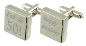 【送料無料】メンズアクセサリ―　ファブスターリングシルバースクエアカフリンクスfab 50 engraved sterling silver square cufflinks