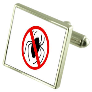 【送料無料】メンズアクセサリ―　クモスターリングシルバーカフリンクスオプションサインインボックスaracnophobia spider sign sterling silver cufflinks optional engraved box