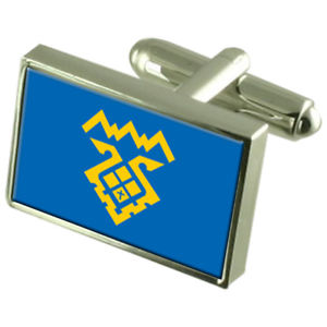 【送料無料】メンズアクセサリ&mdash;　トリヤッティロシアスターリングフラグカフスリンクtolyatti city russia sterling silver flag cufflinks engraved box｜hokushin