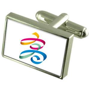 【送料無料】メンズアクセサリ―　スターリングフラグカフスリンクkaohsiung city taiwan sterling silver flag cufflinks engraved box