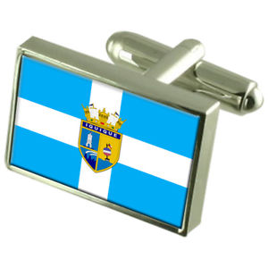【送料無料】メンズアクセサリ&mdash;　イキケチリスターリングフラグカフスリンクiquique city chile sterling silver flag cufflinks engraved box｜hokushin