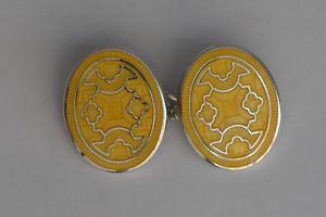 【送料無料】メンズアクセサリ―　スターリングシルバーエナメルカフリンクスsterling silver enameled cufflinks