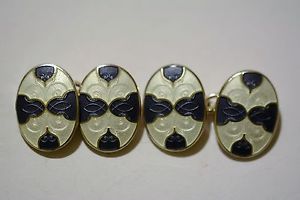 【送料無料】メンズアクセサリ―　スターリングシルバーエナメルカフリンクスsterling silver enameled cufflinks 45,370円