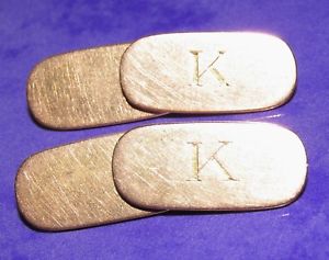 【貨物輸送無料】メンズ付属物― ヴィンテージイエローゴールドチェーンリンクカフリンクスvintage 9コンピュータ断層撮影法 yellow gold oval k initial chain link cufflinks