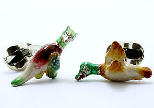 【送料無料】メンズアクセサリ―　ディーキンフランシスシルバーエナメルカフリンクスdeakin and francis silver amp; enamel angry bird cufflinks