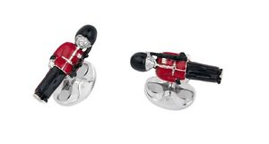 【貨物輸送無料】メンズ佩び物― ディーキンフランシスシルバーエナメルロイヤルガードカフスボタンdeakin and francis silver amp; enamel royal guard cufflinks beefeater solider
