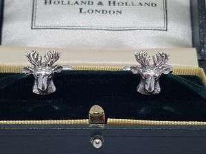【貨物輸送無料】メンズ佩び物― オランダカフスボタンシルバーハンティング listingholland amp; holland cufflinks silver 925 shootinghunting stagstarnish free