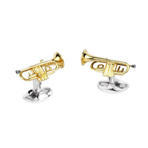 【送料無料】メンズアクセサリ―　ディーキンフランシスシルバーエナメルトランペットカフリンクスdeakin and francis silver enamel amp; gold plated trumpet cufflinks 53,988円