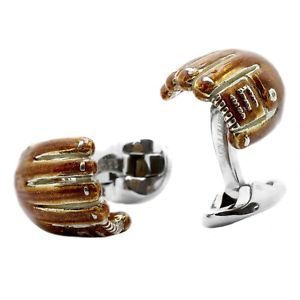 【貨物輸送無料】メンズ付属物― ディーキンフランシスシルバーエナメルグローブカフリンクスdeakin and francis silver amp; enamel baseball glove cufflinks