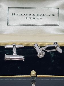 【貨物輸送無料】メンズ佩び物― オランダカフスボタンシルバーハンティングカートリッジ listingholland amp; holland cufflinks silver 925 shootinghunting cartridgestarnish free