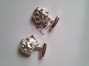 【貨物輸送無料】メンズ付属物― カフリンクスsilver lion cufflinks