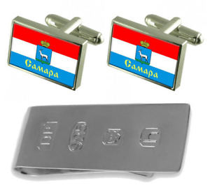 【貨物輸送無料】メンズ付属品― サマラシティロシアカフスボタンジェームスボンドマネークリップsamara city russia flag cufflinks amp; james bond money clip