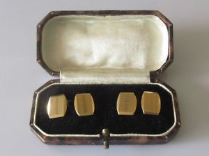 【貨物輸送無料】メンズ付属物― ヴィンテージイエローゴールドパターンチェーンリンクカフスボタンvintage 9コンピュータ断層撮影法 yellow gold pattern hexagonal 61g chain link cufflinks boxed