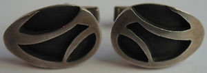 【貨物輸送無料】メンズ付属物― ビンテージスターリングシルバーカフリンクスlewittes vintage modernist sterling silver dimensional cufflinks