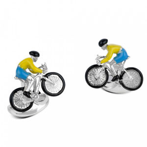 【貨物輸送無料】メンズ付属物― スターリングシルバーバイクライダーカフリンクスsterling silver bike amp; rider cufflinks