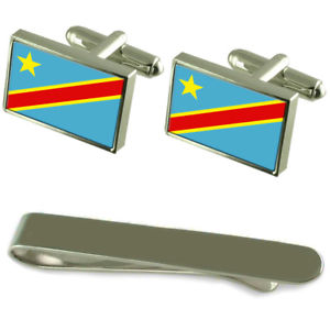【貨物輸送無料】メンズ付属品― フラグシルバーカフスボタンタイクリップセットzare flag silver cufflinks tie clip engraved gift set