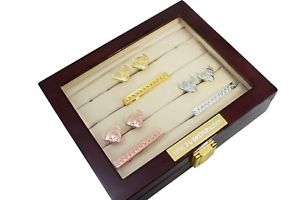 【貨物輸送無料】メンズ付属物― ローズウッドケースカフスボタンカスタムラベルセットrosewood case cufflinks tieclip custom name label malvete 3 sets unique gift