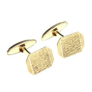 【貨物輸送無料】メンズ佩び物― イエローゴールドカフリンクス9コンピュータ断層撮影法 yellow gold rectangular cufflinks w swivel fastenings