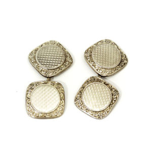 【送料無料】メンズアクセサリ―　ヴィンテージゴールドスクエアカフリンクスvintage 14ct gold square engraved cufflinks