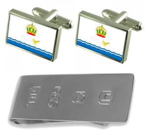 【貨物輸送無料】メンズ付属品― アストラカンロシアカフスボタンジェームスボンドマネークリップastrakhan city russia flag cufflinks amp; james bond money clip