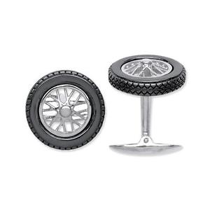 【送料無料】メンズアクセサリ―　アルミホイールタイヤソリッドスターリングcufflinks alloy wheel tyre solid sterling silver hallmarked
