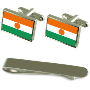 【送料無料】メンズアクセサリ―　ニジェールシルバーカフスボタンタイクリップセットniger flag silver cufflinks tie clip engraved gift set 44,988円