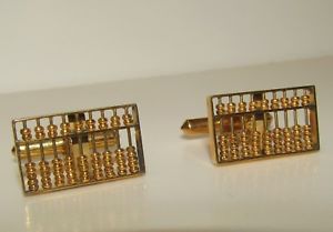 【送料無料】メンズアクセサリ―　アールデコカフスボタングラムrare, art deco, chinese 14 ct gold abacus cufflinks, 663 grams