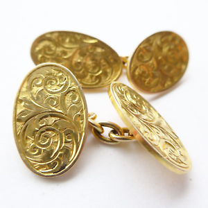 【貨物輸送無料】メンズ付属物― アンティークソリッドゴールドカフスボタンチェスターbeautiful antique solid gold cufflinks hallmarked chester 1908 wedding groom