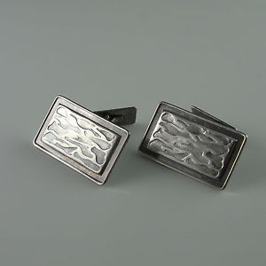 【貨物輸送無料】メンズ付属物― アールデコシルバービンテージカフスボタンカフスボタンart deco silver vintage modernist geometric cufflinks groom cuff links wedding