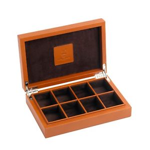 【貨物輸送無料】メンズ添え物― ディーキンフランシスタンボックスdeakin amp; francis leather cufflink box インチ tan