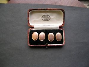 【貨物輸送無料】メンズ付属物― ビンテージローズゴールドカフスボタンチェスターvintage gents 9コンピュータ断層撮影法 rose gold cufflinks chester 1909 boxed