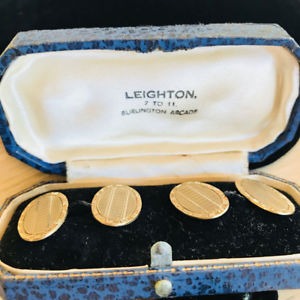 【送料無料】メンズアクセサリ―　レトロゴールドエンジンカフスボタンオンオリジナルボックスretro, 9ct, 9k, 375 gold engine turned engraved cufflinks amp; original box c1949 68,189円