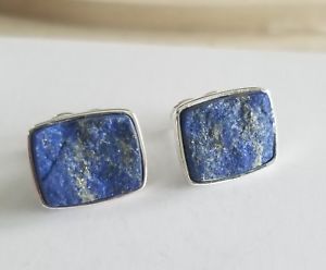 【貨物輸送無料】メンズ付属物― ラピスラズリデザイナーアランカフスボタンlapis lazuli designer cufflinks by alan k thau