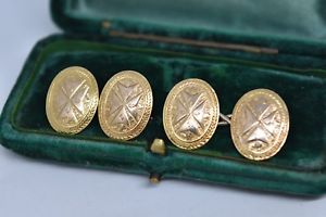 【送料無料】メンズアクセサリ―　ヴィンテージゴールドアールデコマルタクロスカフリンクスvintage 15ct gold art deco maltese cross cufflinks made in 1922 799g g138