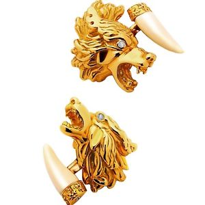【貨物輸送無料】メンズ付属物― ゴロゴロ狼カフスリンクｋゴールドブロンズhowling amp; growling wolves cufflinks, 18k goldbronze  by gdanilamp;co
