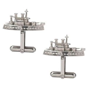 【送料無料】メンズアクセサリ―　ボックスライセンスステンレススチールカフリンクスicial licensed monopoly battleship stainless steel cufflinks in gift box