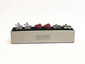 【送料無料】メンズアクセサリ― サイクリストカフスボタンセットset of 3 cyclist cufflinks gift set