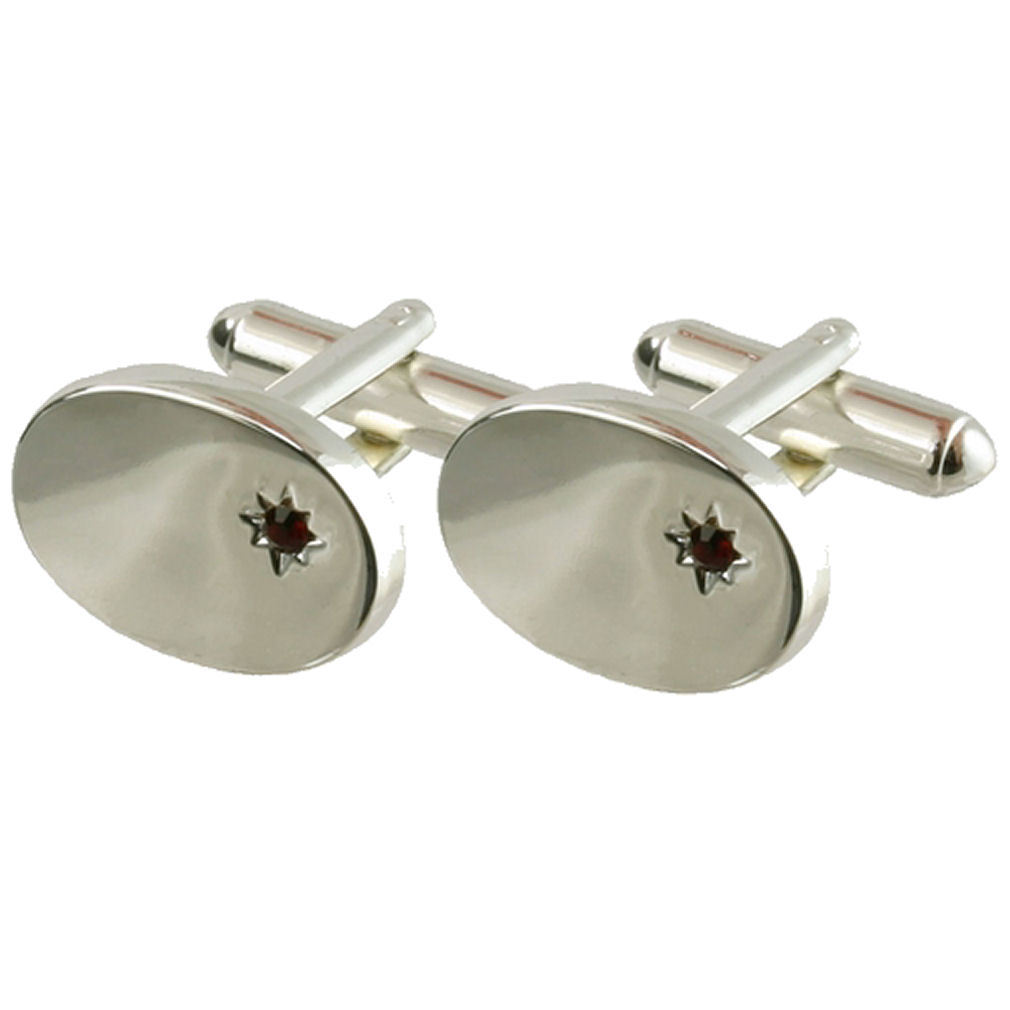 【送料無料】メンズアクセサリ―　カフリンクスシルバーオーバルルビーレッドクリスタルボックスオンcuff links silver oval amp; ruby red crystal engraved personalised box