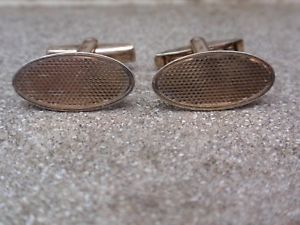 【送料無料】メンズアクセサリ―　ヴィンテージゴールドソリッドシルバースターリングエンジンカットカフリンクスvintage 9ct gold on solid silver sterling 925 engine cut cufflinks