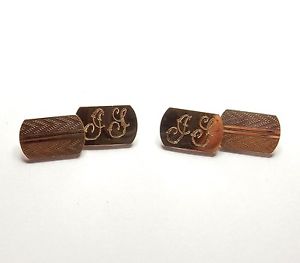 【送料無料】メンズアクセサリ― スターリングシルバースパルタヴィンテージカフスボタンゴールドvintage cufflinks gold on 925 sterling silver sparta hgamp;s initial engraved 10g