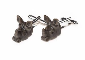 【貨物輸送無料】メンズ佩び物― メアリーサイカフリンクスand mary, rhino porcelain cufflinks