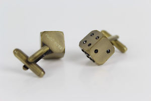 【送料無料】メンズアクセサリ―　ヒューゴボスカフリンクスサイコロhugo boss cufflinks dice with stones brass rare