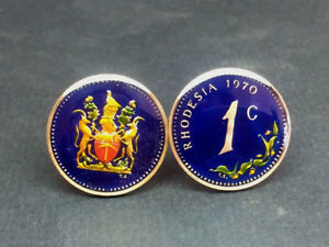 【送料無料】メンズアクセサリ―　ローデシアコインカフスボタンアームコートrhodesia coin cufflinks 22mm rhodesian coat of arms