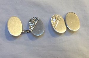 【送料無料】メンズアクセサリ― ヴィンテージカフリンクスvintage 1940s to 1950s sterling silver small cufflinks oval in good condition