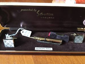 【送料無料】メンズアクセサリ&mdash;　カフリンクスタイピンvery rare stratton cufflinks amp; tie pin telescopic pencil set boxed never used｜hokushin