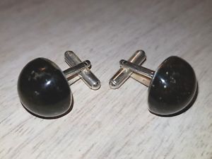 【貨物輸送無料】メンズ添え物― スターリングシルバーオレンジカフスボタンsterling silver cufflinks with amber stone  hand made