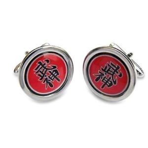 【貨物輸送無料】メンズ佩び物― ロゴカフリンクスbujinkan logo cufflinks