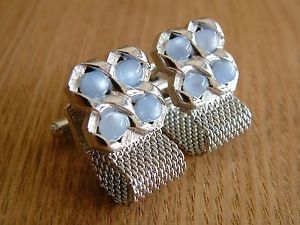 【送料無料】メンズアクセサリ― デザイナービンテージラップアラウンドメッシュカフスボタンスワンクare designer vintage wraparound mesh cufflinks signed swank